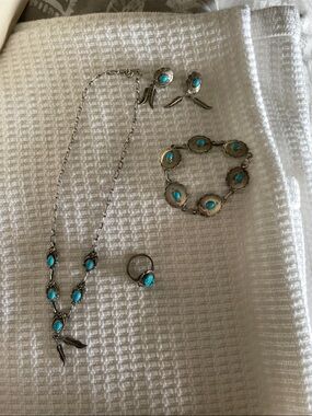 Turquoise/ silver jewelry set